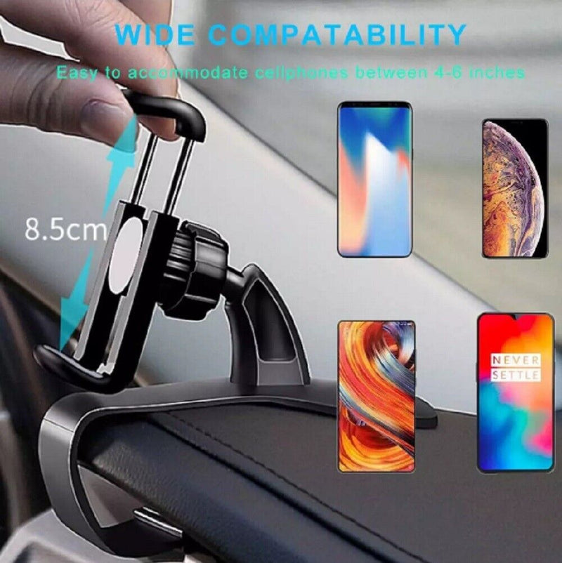 360° Universal Car Dashboard Mount  Adjustable Clamp Stand for GPS & Phones