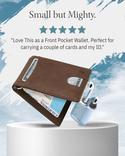 Slim Wallets for Men Bifold Mens Wallet with Removable Money Clip RFID Blocking