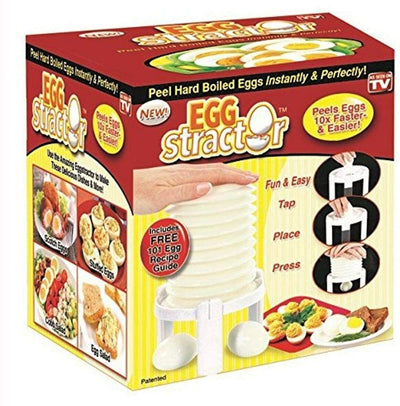 Eggstractor Egg Peeler, White, Peels 10x Faster and Easier 