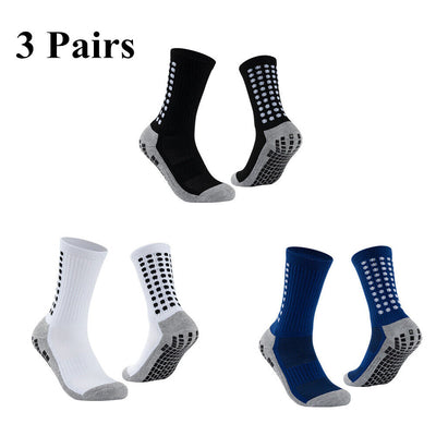 Premium 3 Pair Sport Socks anti Slip W/ Grip Soccer Men Football Basketball Sock