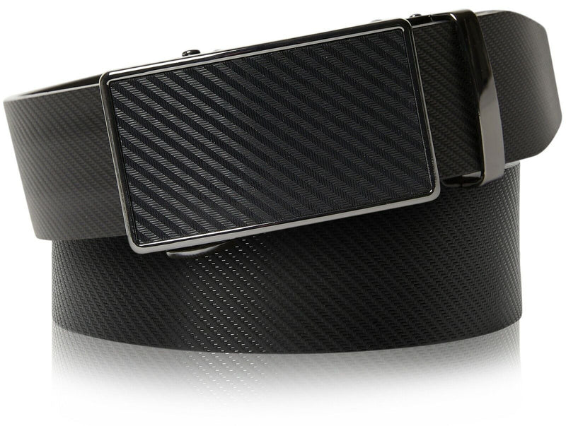 Genuine Leather Mens Ratchet Belt Belts for Men Adjustable Automatic Buckle