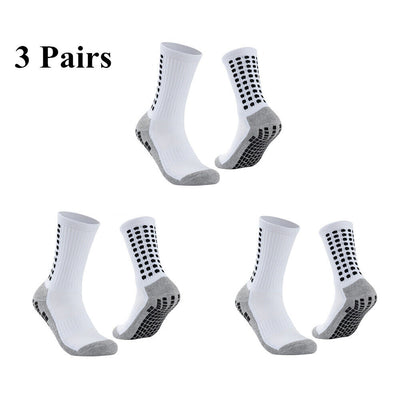 Premium 3 Pair Sport Socks anti Slip W/ Grip Soccer Men Football Basketball Sock