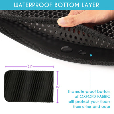 Kitty Cat Litter Mat Trapping Honeycomb Double Layer Design Waterproof 24X15''