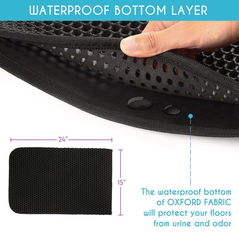 Kitty Cat Litter Mat Trapping Honeycomb Double Layer Design Waterproof 24X15&