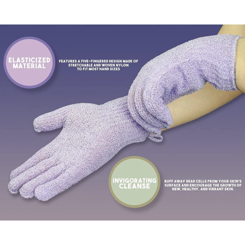 4 Pairs Exfoliating Gloves for Shower, Bath Mitts for Women, Men, 4 Colors