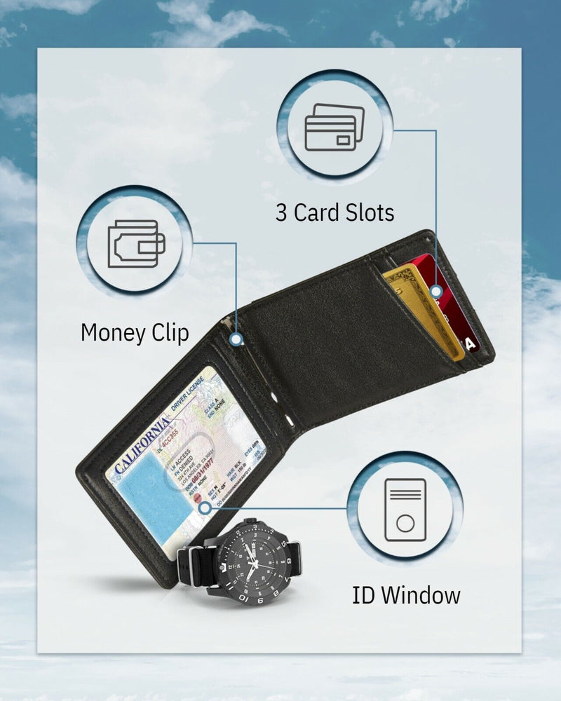 Slim Wallets for Men Bifold Mens Wallet with Removable Money Clip RFID Blocking