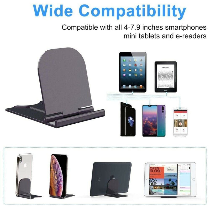 2PCS Adjustable Cell Phone Holder Stand Folding Foldable Thin Cradle Desk Mount