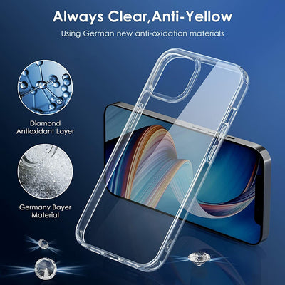 iPhone 13 Pro Clear Shockproof Case TPU Bumper Durable PC Back