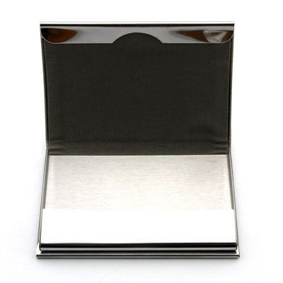 PU Leather Metal Business Card Holder - Sleek Pocket ID Credit Card Case Wallet