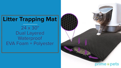 Kitty Cat Litter Mat Trapping Honeycomb Double Layer Design Waterproof 24X15''