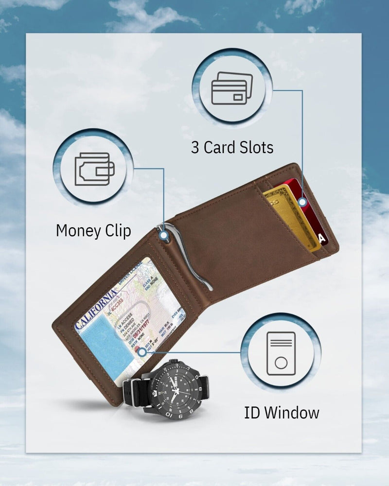 Slim Wallets for Men Bifold Mens Wallet with Removable Money Clip RFID Blocking