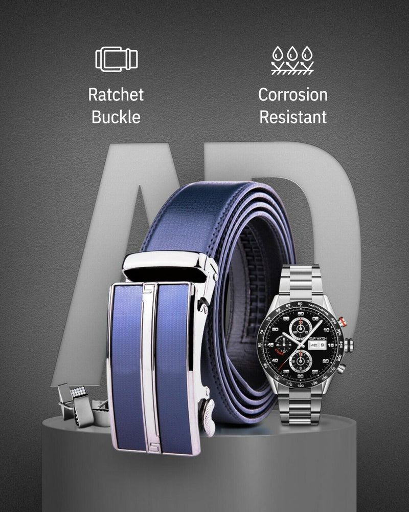 Microfiber Leather Mens Ratchet Belt Belts for Men Adjustable Automatic Buckle