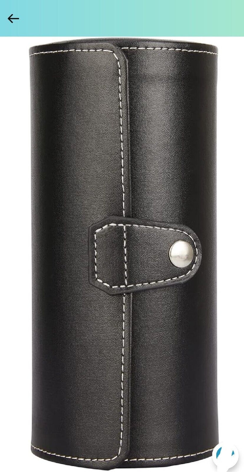 Vegan Leather Watch Case 3-Slot, Watch Roll Travel Storage Organizer