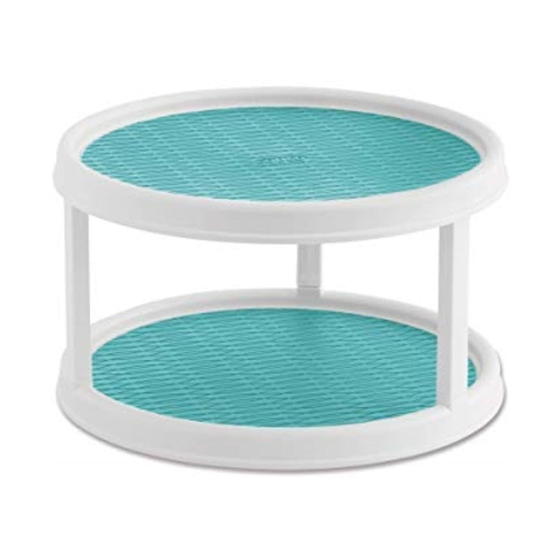 Copco Non-Skid 2 Tier Turntable, 12-Inch, Aqua