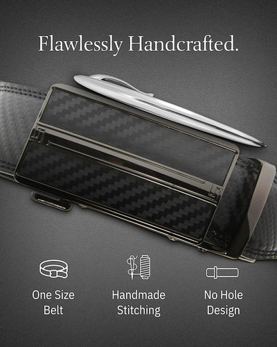 Microfiber Leather Mens Ratchet Belt Belts for Men Adjustable Automatic Buckle
