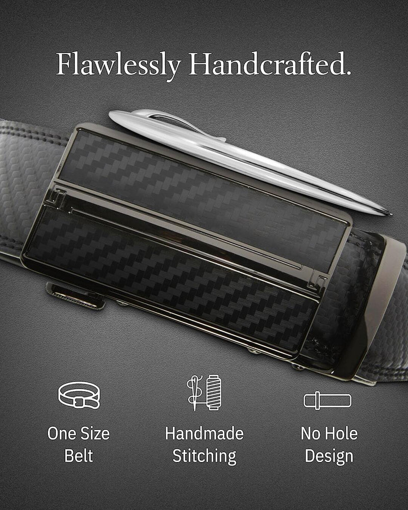 Microfiber Leather Mens Ratchet Belt Belts for Men Adjustable Automatic Buckle