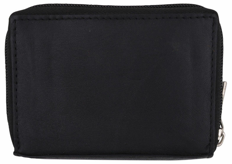 Marshal RFID Genuine Leather Credit Card Holder Accordion Wallet, Black