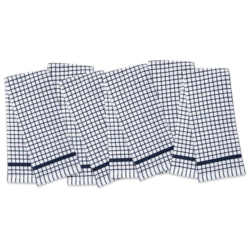 Checkered Kitchen Towels (Pack of 6), 15X25 in - Color Options, Absorbent Cotton