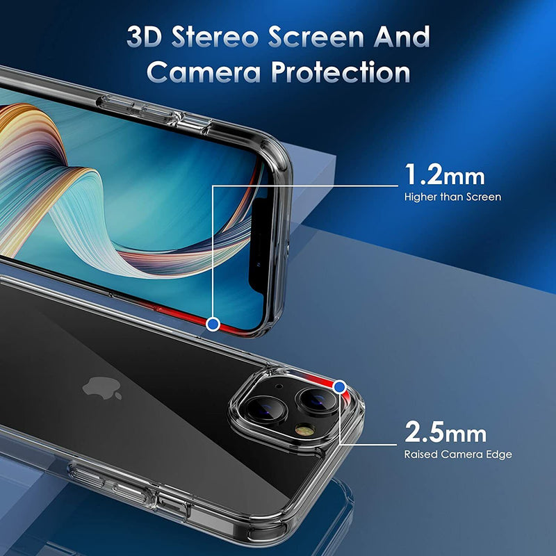 iPhone 13 Pro Clear Shockproof Case TPU Bumper Durable PC Back
