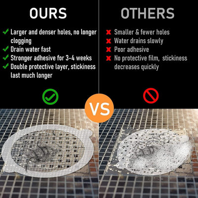 50 Pack Disposable Shower Drain Hair Catcher Mesh Sticker Strainers for Shower
