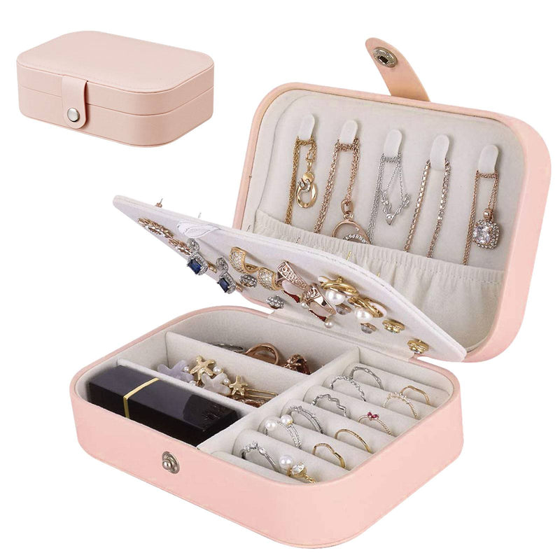 Portable Jewelry Box Organizer Leather Jewellery Ornaments Case Travel Storage