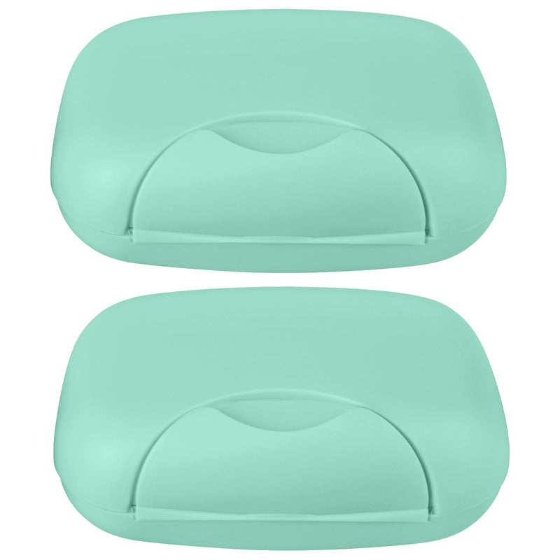 2PCS Soap Holder Box Dish Case Shower Bathroom Travel Storage Container Portable