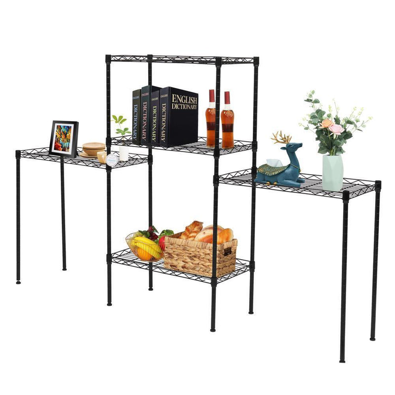 Adjustable 5-Layer Wire Shelves Metal Shelf Rack Kitchen Storage Organizer 