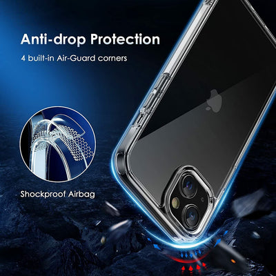 iPhone 13 Pro Clear Shockproof Case TPU Bumper Durable PC Back