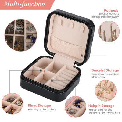 Portable Jewelry Box Organizer Leather Jewellery Ornaments Case Travel Storage