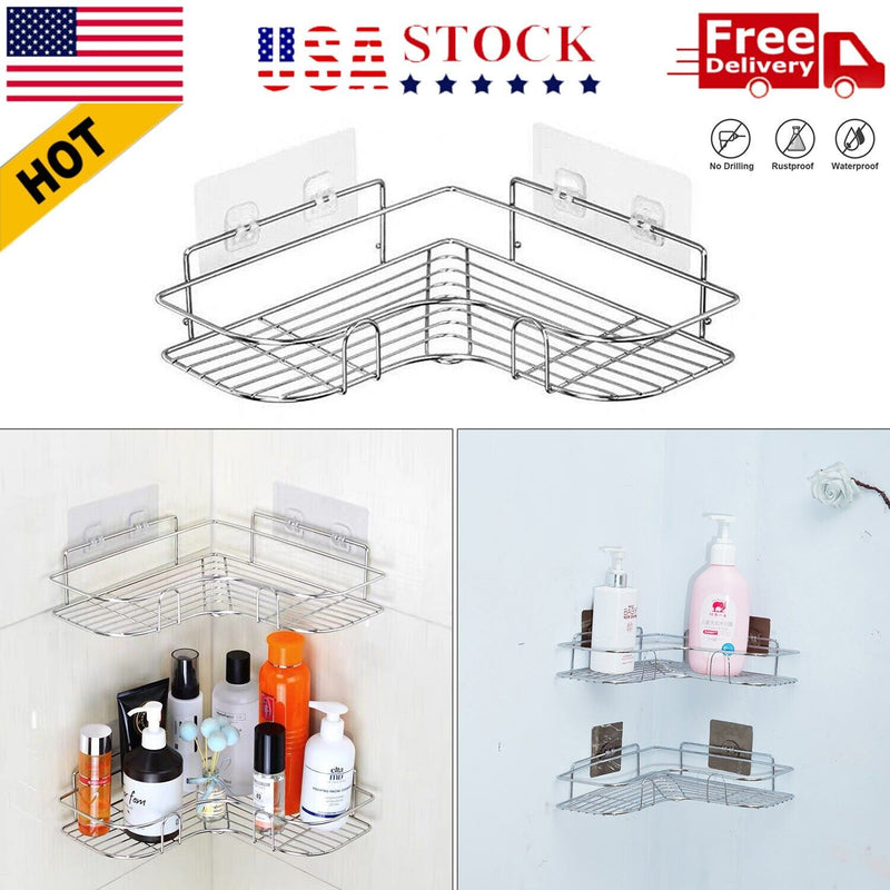 Shower Caddy Shelf Bathroom Corner Bath Storage Holder Organizer Triangular Rack