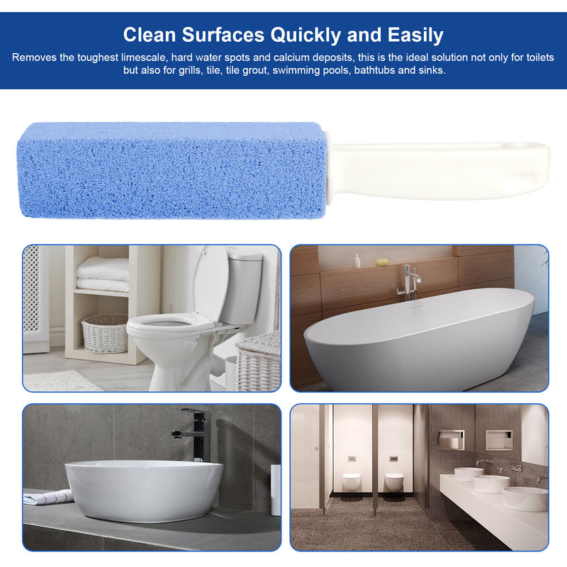 4X Heavy Duty Handle Pumice Stone Cleaner for Toilet Bathroom Hard Stain Remover