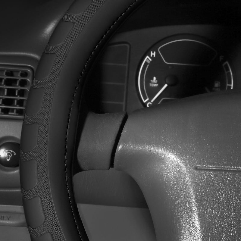 Universal Fit Microfiber Leather Steering Wheel Cover Fits 14.5" - 15.5"