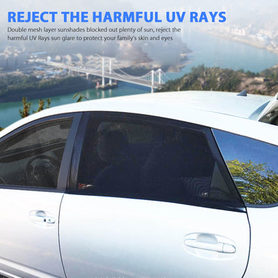 4PCS Car Side Window Sun Shade Cover Visor Mesh Shield UV Block Sunshade Screen