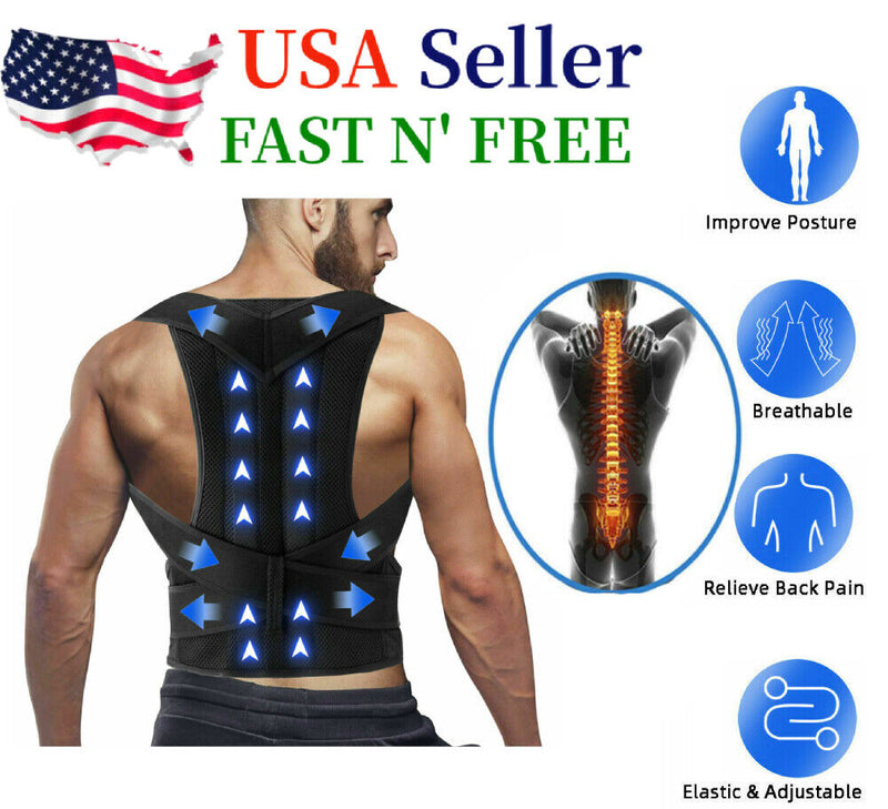 Adjustable Posture Corrector Low Back Support Shoulder Brace Belt for Men Women