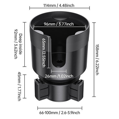 Car Cup Holder Expander Adapter Adjustable Base Universal for Large Bottles Mugs