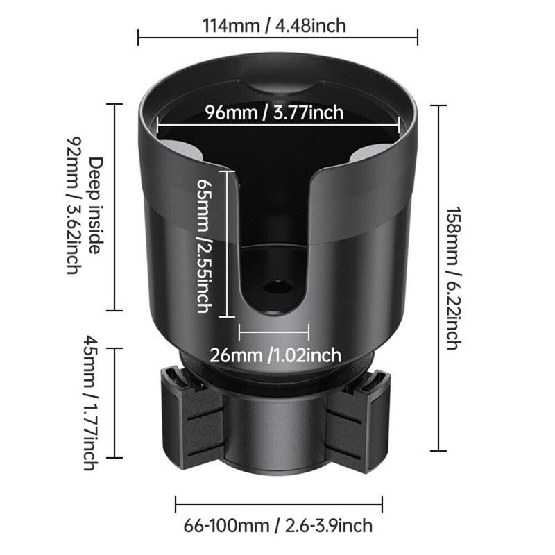 Car Cup Holder Expander Adapter Adjustable Base Universal for Large Bottles Mugs