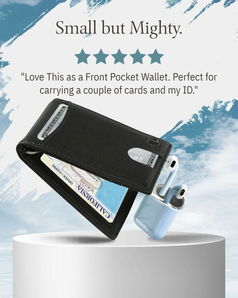 Slim Wallets for Men Bifold Mens Wallet with Removable Money Clip RFID Blocking