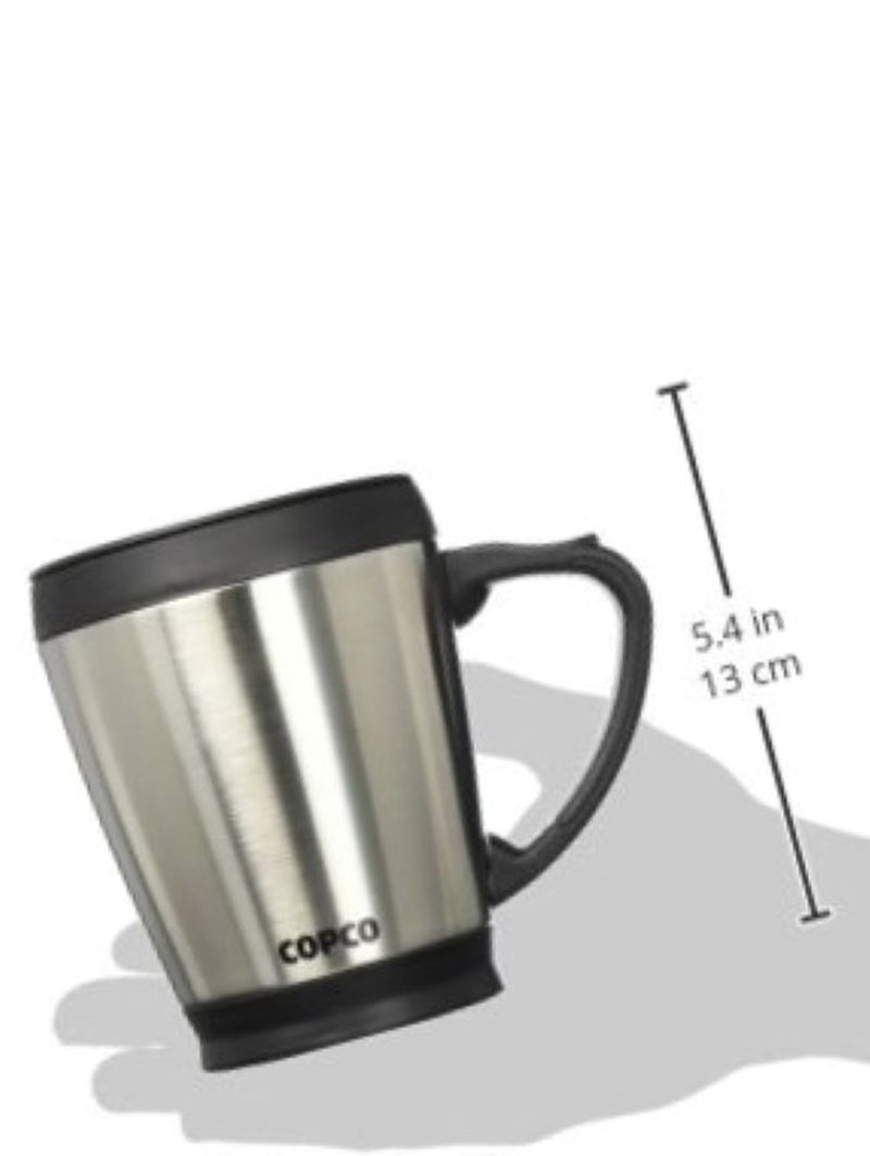Copco Desktop Stainless Steel Coffee Mug with Easy Grip Handle 16 Oz - Silver