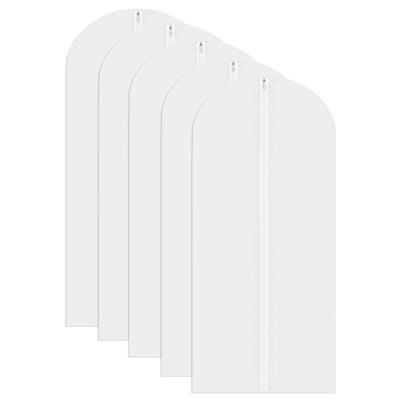 5 Pcs Garment Bag Travel Suit Dress Storage Clear Cover Full Zipper Coat Carrier