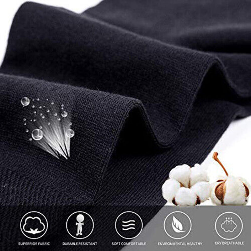 New 6 Pairs Mens Black Classic Dress Socks Calf Casual Fashion Crew Solid Sox