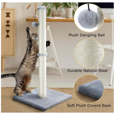 20 Tall Cat Scratching Post, Indoor Cat Post with Sturdy Natural Sisal Ro