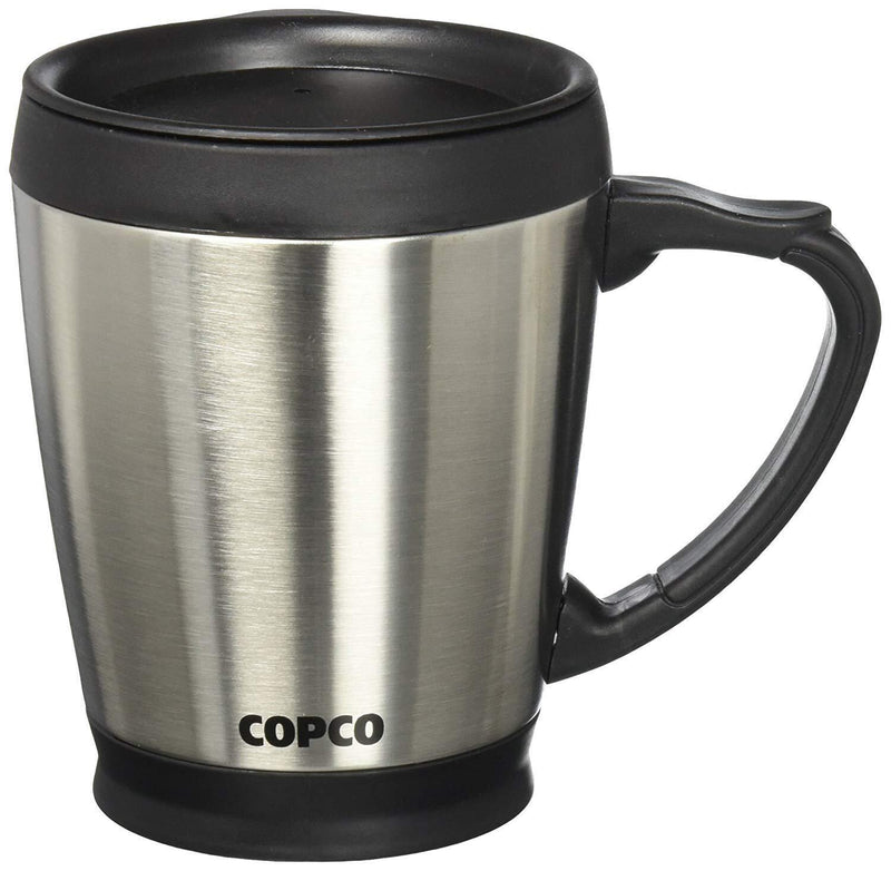 Copco Desktop Stainless Steel Coffee Mug with Easy Grip Handle 16 Oz - Silver