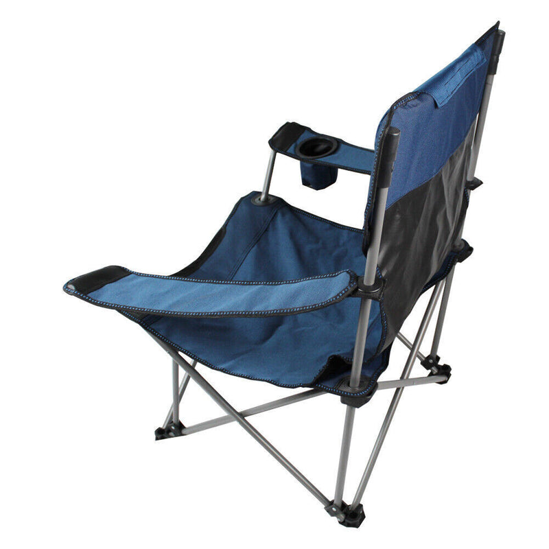Oversized Camping Chair Outdoor Heavy Duty Folding Chair W/ Cup Holder & Pillow