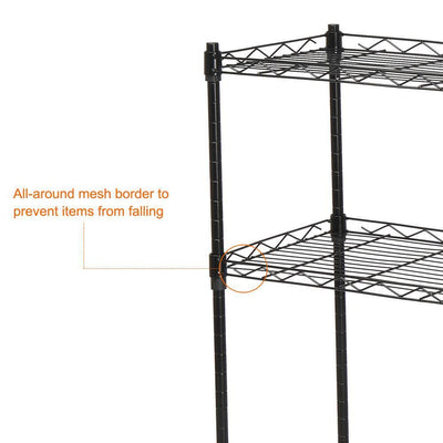 Adjustable 5-Layer Wire Shelves Metal Shelf Rack Kitchen Storage Organizer 