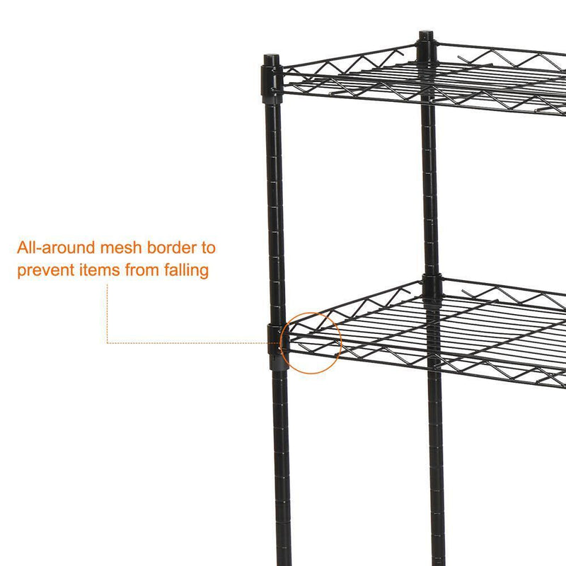Adjustable 5-Layer Wire Shelves Metal Shelf Rack Kitchen Storage Organizer 
