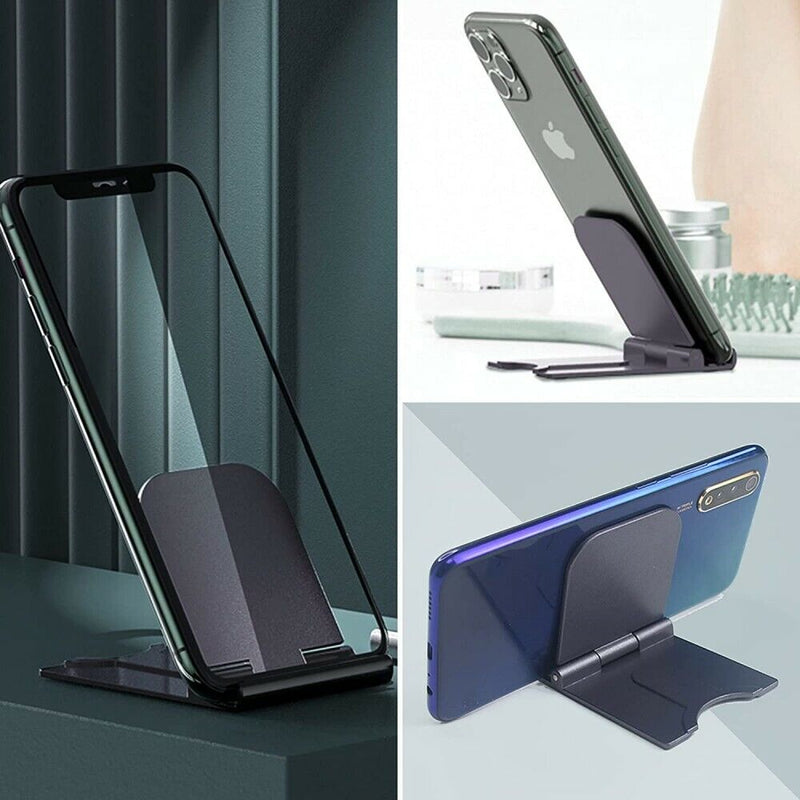2PCS Adjustable Cell Phone Holder Stand Folding Foldable Thin Cradle Desk Mount