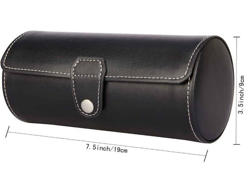 Vegan Leather Watch Case 3-Slot, Watch Roll Travel Storage Organizer