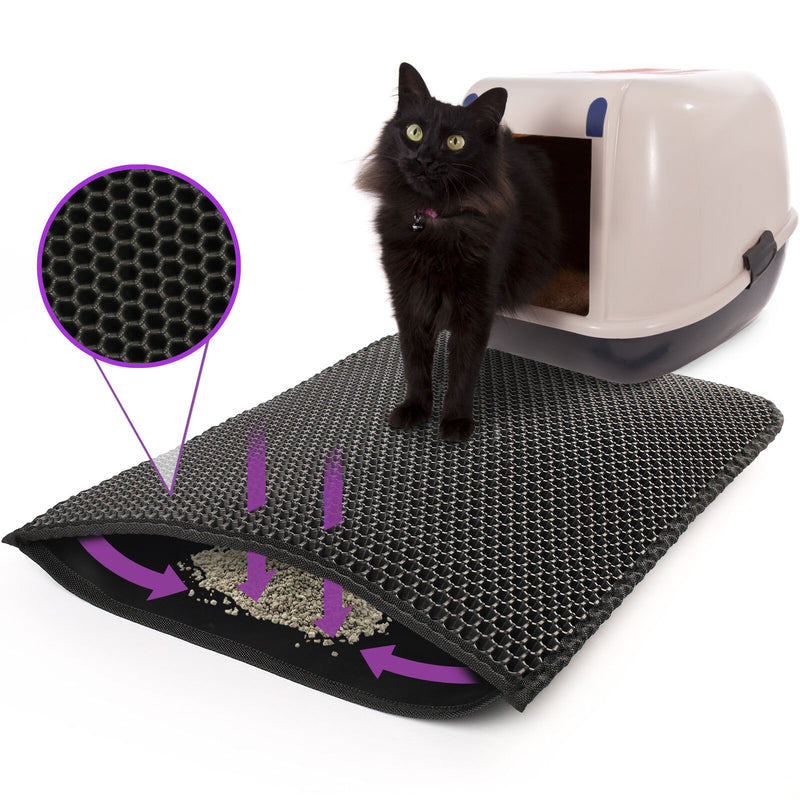Kitty Cat Litter Mat Trapping Honeycomb Double Layer Design Waterproof 24X15&