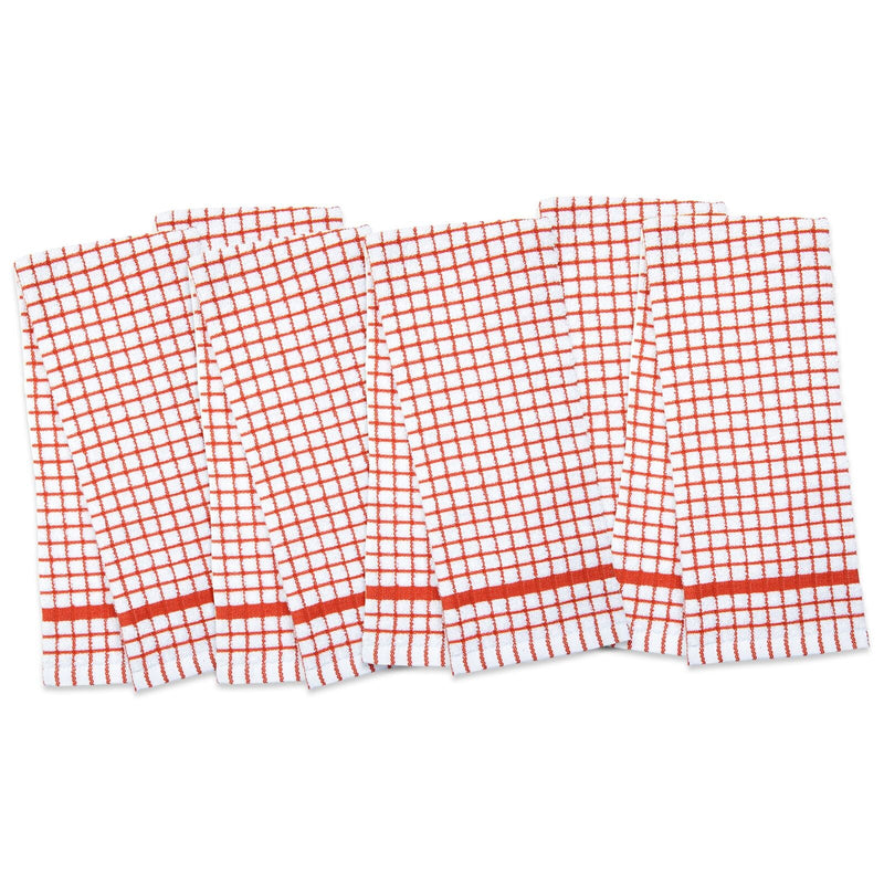 Checkered Kitchen Towels (Pack of 6), 15X25 in - Color Options, Absorbent Cotton