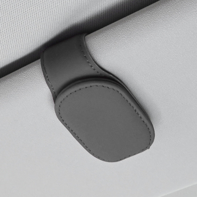 Car Magnetic Leather Sunglasses Holder for Car Sun Visor Eyeglass Hanger Clip US